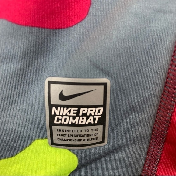 Nike Pro sz S Combat Neon Camo Fitted Hypercool Short Sleeve Men’s Tee T-Shirt - Picture 6 of 8